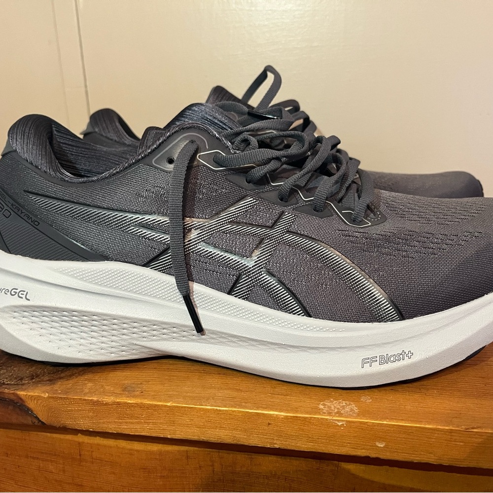 Men’s ASICS Gel - Kayano 30 Gray and White Athletic Shoes with Breathable Mesh